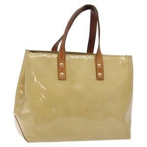 LOUIS VUITTON Monogram Vernis Reade PM Hand Bag Beige M91334 LV Auth 128731
